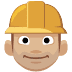 👷🏼 construction worker: medium-light skin tone display on Facebook